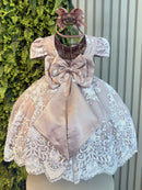 Vestido Infantil Realeza + Tiara ou Laço