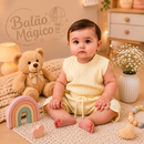 JARDINEIRA ROMPER MACACÃO DE TRICOT LUXO PARA MENINO E MENINA TAMANHO M