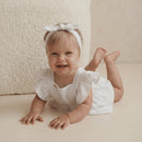 Local
Romper Bebê Menina - Laranja e Creme