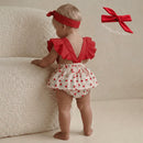 Local
Romper Bebê Menina - Laranja e Creme