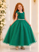 Vestido Infantil Longo Verde Bandeira Daminhas Formaturas