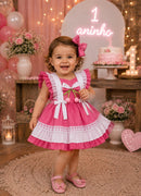 Vestido Luxo Infantil para Aniversário festa fotos