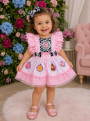 Romper/Vestido Princesa Belli Tematico Fazendinha