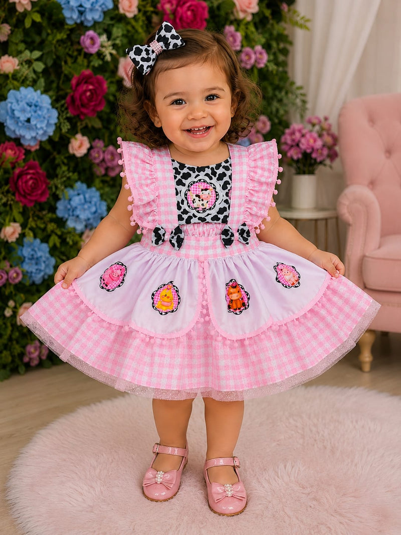 Romper/Vestido Princesa Belli Tematico Fazendinha