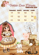 Vestido Temáticos Kids Doce Mimosa Rosa - Fazendinha - Vaquinha