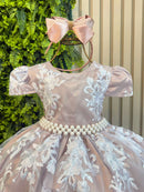 Vestido Infantil Realeza + Tiara ou Laço