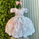 Vestido Infantil Realeza + Tiara ou Laço