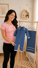 Saída Maternidade Tricot 2 Pçs Macacão E Manta 0 a 3 Meses Menino Menina Premium Antialérgico Recem Nascido Gola Social