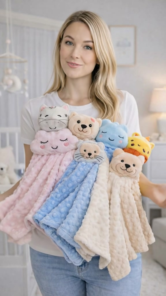 NANINHA PARA BEBÊ COM PRENDEDOR CHUPETA E PANINHO MENINO E MENINA LUXO
