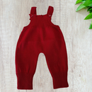 Jardineira Vira Pé Macacão de Tricot Trabalhado Luxo Para Bebê Menino e Menina