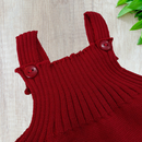 Jardineira Vira Pé Macacão de Tricot Trabalhado Luxo Para Bebê Menino e Menina
