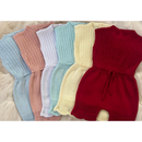 JARDINEIRA ROMPER MACACÃO DE TRICOT LUXO PARA MENINO E MENINA TAMANHO M