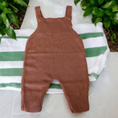 Jardineira Vira Pé Macacão de Tricot Trabalhado Luxo Para Bebê Menino e Menina