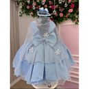 Vestido Festa Infantil Frozen + Capa 1 ao 12 Envio em 24 horas