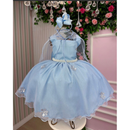 Vestido Festa Infantil Frozen + Capa 1 ao 12 Envio em 24 horas