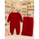 KIT 2 PÇS EM TRICOT SAIDA MATERNIDADE MACACÃO E MANTA LUXO MENINA E MENINO TRICO