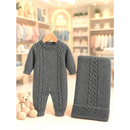 KIT 2 PÇS EM TRICOT SAIDA MATERNIDADE MACACÃO E MANTA LUXO MENINA E MENINO TRICO