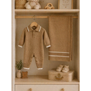 Saída Maternidade Tricot 2 Pçs Macacão E Manta 0 a 3 Meses Menino Menina Premium Antialérgico Recem Nascido Gola Social