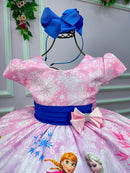 Vestido Infantil Temáticos da Gigi Princesa Gelo Rosa