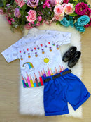Conjunto Miss cherry Meninos - Lapis Aquarela Azul ABC