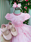Vestido Infantil Menina Bonita 4 Saias Rosa Bebe