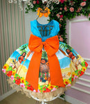 Vestido Infantil Temáticos Luxo Moana Modelo 2
