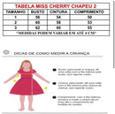 Vestido Miss Cherry Chapeu Lilas Flores e Borboletas