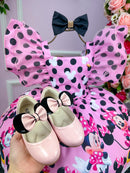 Vestido Temáticos Kids Minnie/Minie Rosa Com Preto