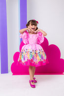 Vestido infantil Kids Princesas Rosa