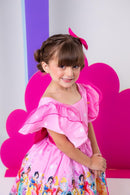 Vestido infantil Kids Princesas Rosa
