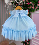 Vestido Vila Lele Jardim das Borboletas Baby Liz Azul Bebe