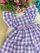 Vestido Banana Club Aline Xadrez Lilas