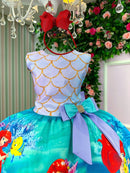 Vestido Infantil Temáticos Luxo Ariel sereia