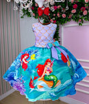 Vestido Infantil Temáticos Luxo Ariel sereia