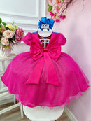Vestido Infantil Lilo Stitch Pink e Azul Com Glitter Festas