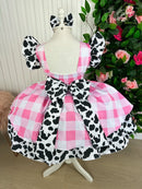 Vestido Tematicos Kids Fazendinha Rosa Vaquinha