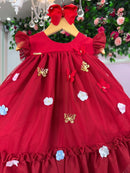Vestido de luxo jardim de borboleta pra aniversario festa