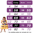 Vestido Infantil Junino Arraiá Amarelo Com Estampa Colorida