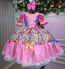 Vestido infantil Marie Junino Quermesse de Luxo Pink