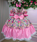 Vestido infantil Marie Junino Quermesse de Luxo Pink