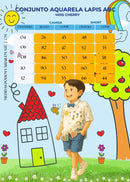 Conjunto Miss cherry Meninos - Lapis Aquarela Azul ABC