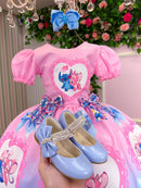 Vestido Tematico Luxo Stitch e Angel
