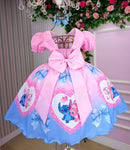 Vestido Tematico Luxo Stitch e Angel