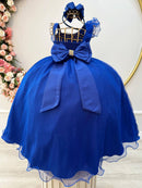 Vestido Infantil Longo Azul Royal Formaturas Daminhas