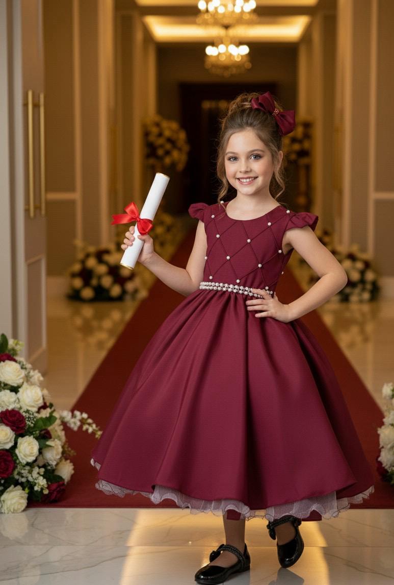 Vestido Ysa Kids Francine Marsala