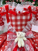 Vestido Marie Junino Luxo Ursinho do Sertão Vermelho