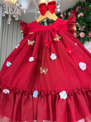Vestido Vila Lele Jardim das Borboletas Baby Liz