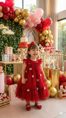 Vestido de luxo jardim de borboleta pra aniversario festa