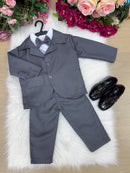 Conjunto infantil Social Terno Cinza Grafite masculino formatura