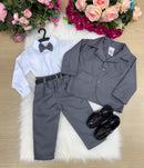 Conjunto infantil Social Terno Cinza Grafite masculino formatura